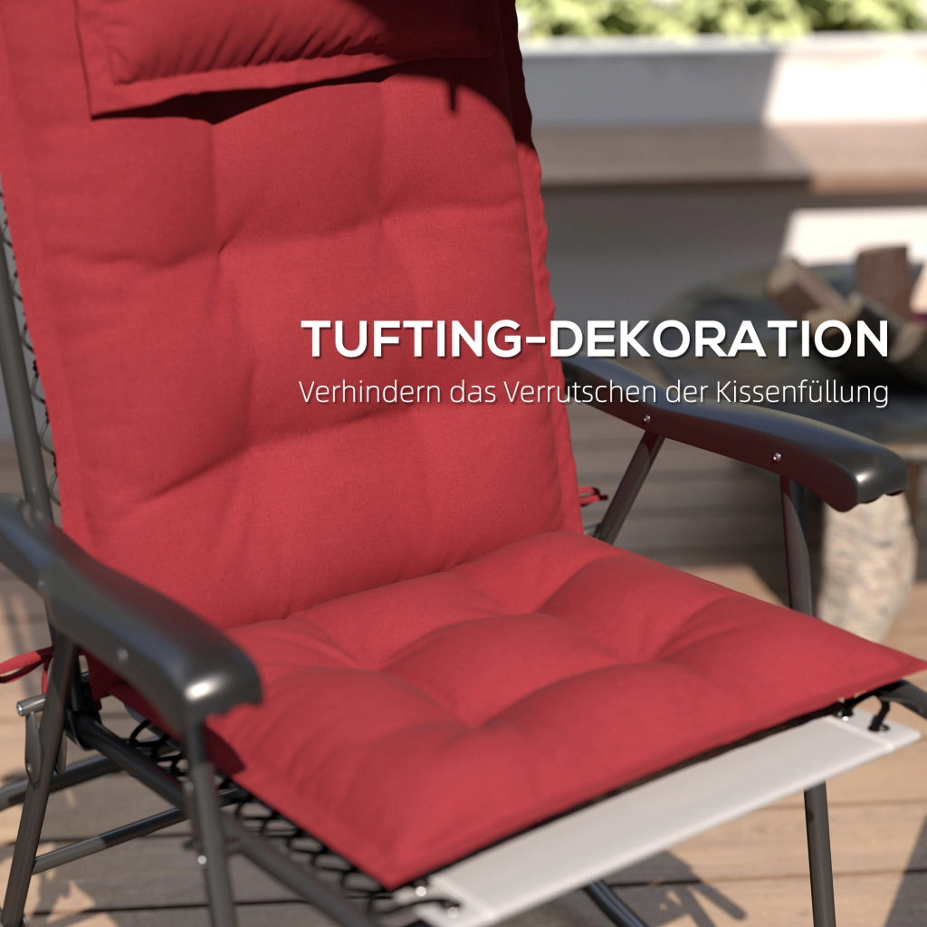 Set Cuscini per Lettino Sole Polipropilene ¨C Minimal ¨C 50x116x5 cm, Rosso Bordo
