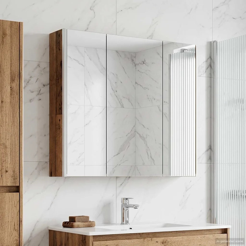 Mobiletto per specchio da bagno con lo scaffale Legno vecchio 889261