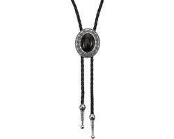 Costume per cowboy western per uomo, cintura in pelle artigianale con design a motivi nero-turchese