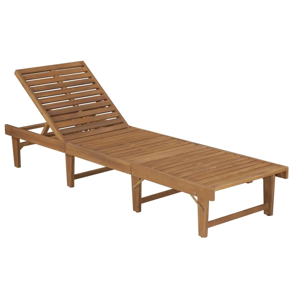 Lettino prendisole sedia a sdraio lettino prendisole letto da giardino mobili da giardino mobili da esterno pieghevoli con cuscino legno massello di acacia 02_0012839