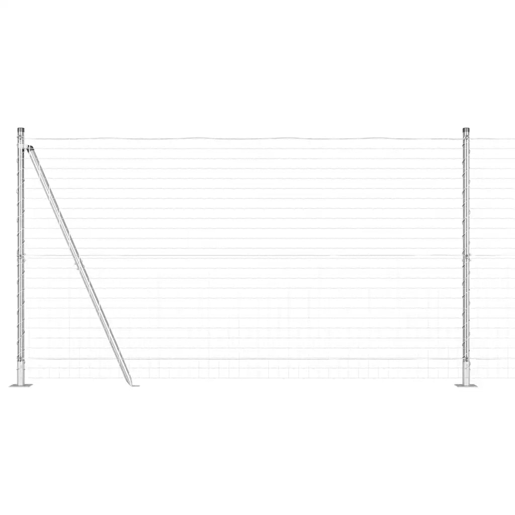 Recinzione da Giardino | Recinzione con Posto Argento 1,2 x 10 m Acciaio