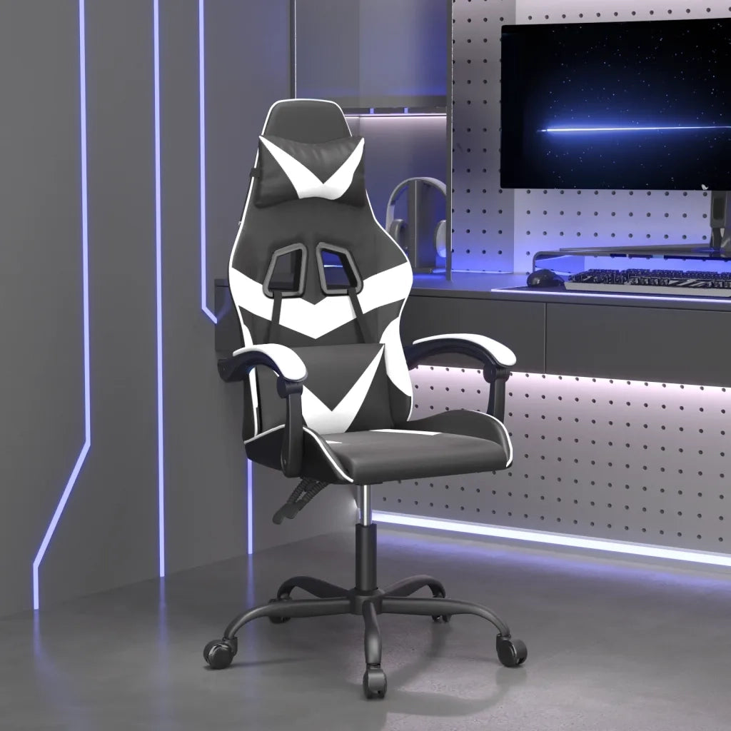 Sedia da Gaming Nero e Bianco in Similpelle 3143847
