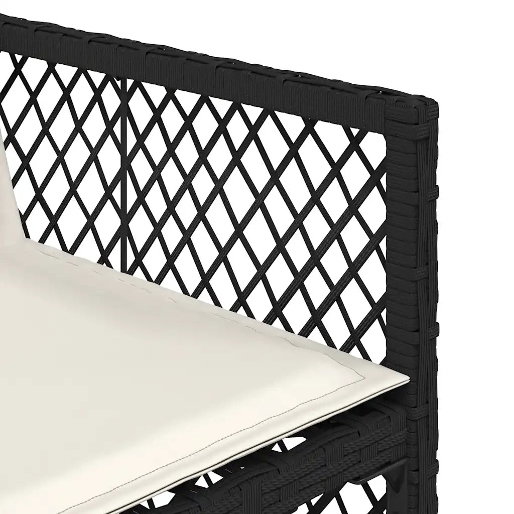Set da Pranzo da Giardino 17 pz con Cuscini Nero in Polyrattan 3210882