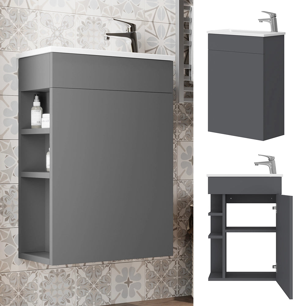 Vicco Set mobili bagno Antracite 2 parti, con lavabo