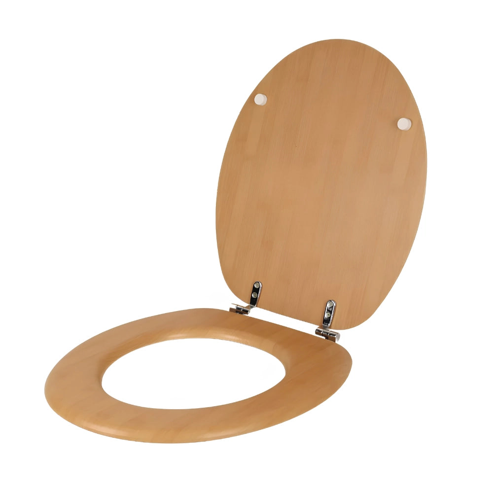 Sedile wc effetto bamboo in mdf con cerniere incluse 44x38 cm