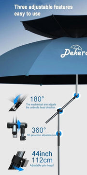Ombrellone da spiaggia resistente al vento 220 cm con base e protezione UV 50