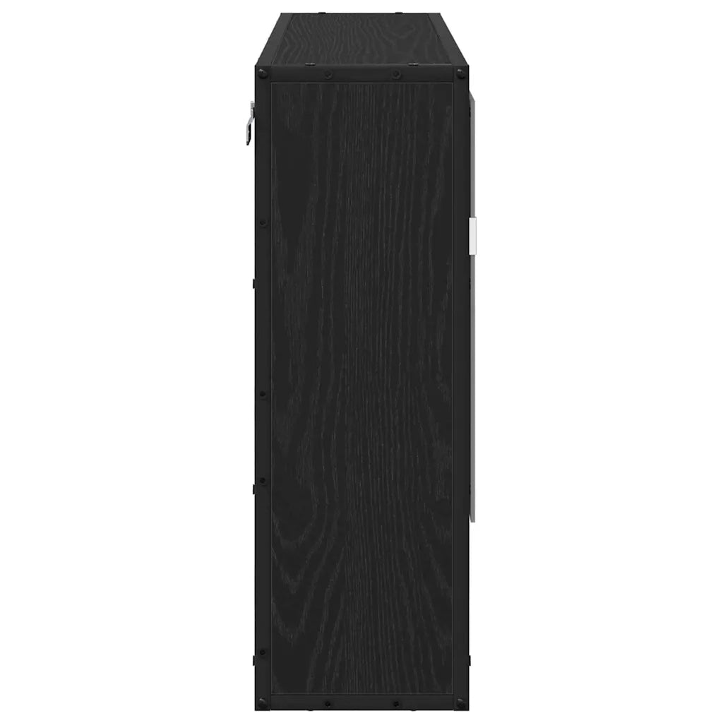 Scaffale da parete con lo scaffale Rovere Nero 65 x 20 x 60 cm 883613