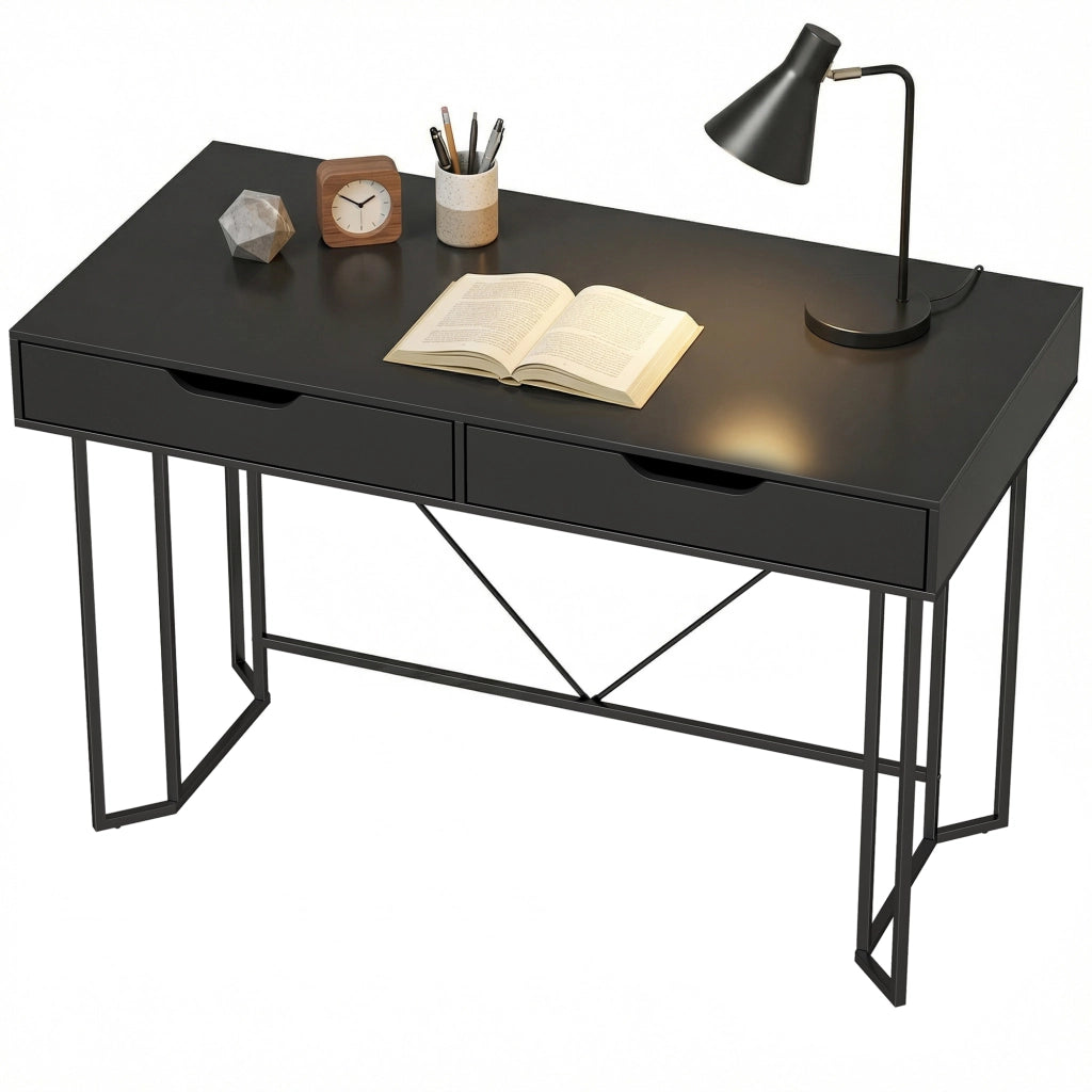 Scrivania computer con cassetti ¨C Minimal ¨C Nero 120x60x77 cm