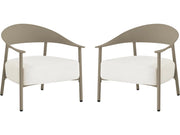 Set di 2 poltrone da giardino "Céora" in plastica e metallo - Taupe