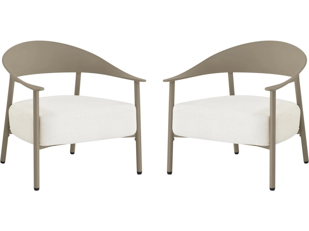 Set di 2 poltrone da giardino "Céora" in plastica e metallo - Taupe