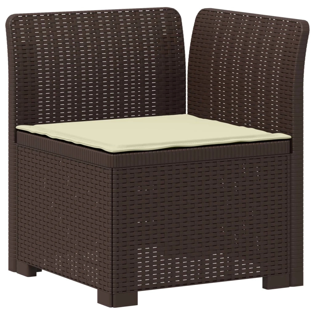 Divano da esterno-Divano da Giardino 3 posti con cuscini in look rattan PP 152615