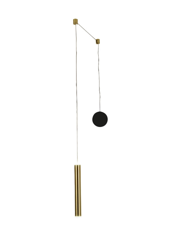 Lampada a sospensione decentrata Prado Ottone - Fabas Luce - LED 6,5W dimmerabile - Montaggio con decentramento