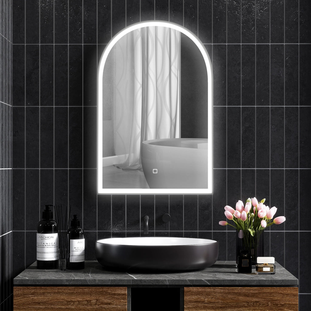 Specchio LED da Bagno ¨C zephmum ¨C 90x60cm Bianco Grigio Nero