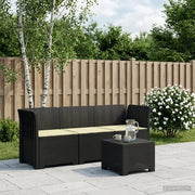 Divano da esterno-Divano da Giardino 3 posti con cuscini in look rattan PP 466168