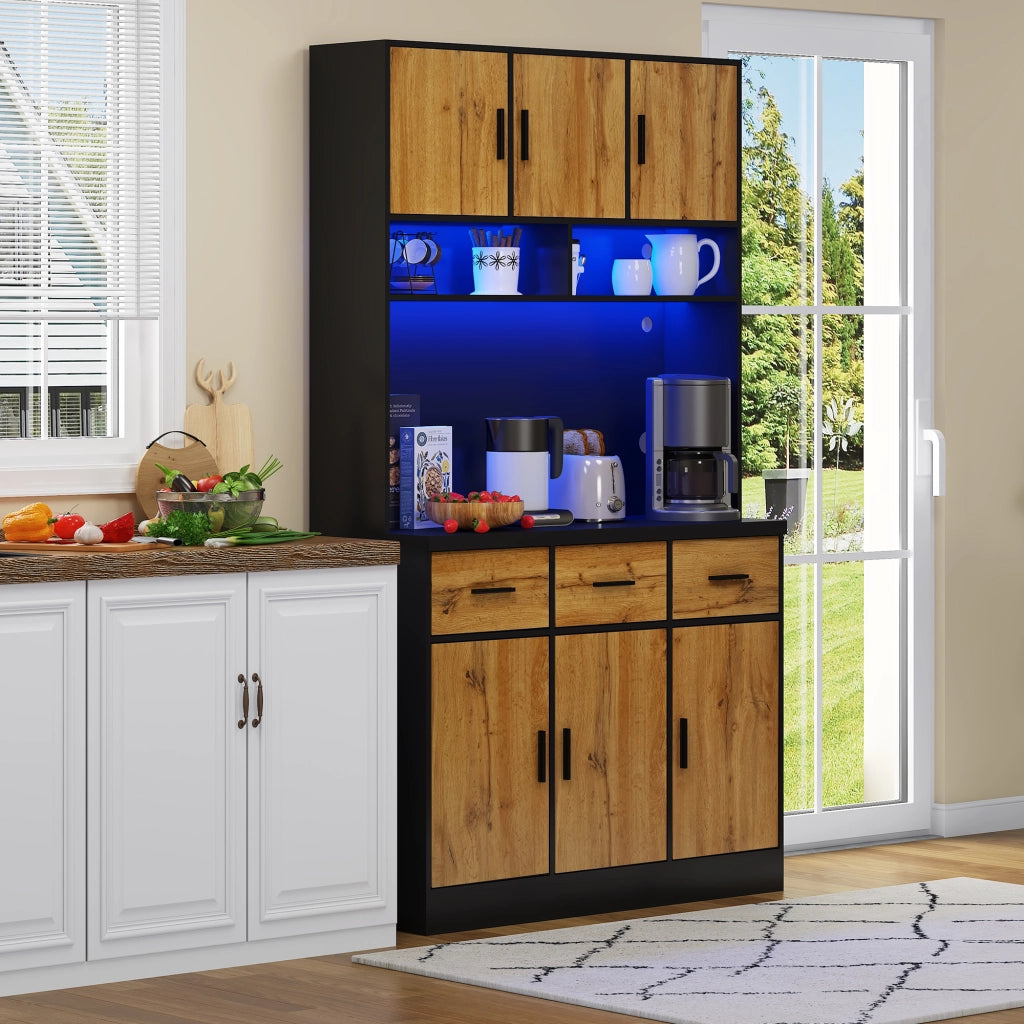 Buffet con LED e APP ¨C MINIMAL ¨C Cassetti, Ripiani, Prese, 100x40x180cm