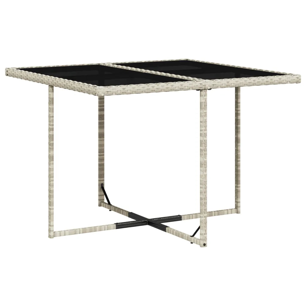 Set Pranzo da Giardino 9pz con Cuscini Grigio Chiaro Polyrattan 3277906