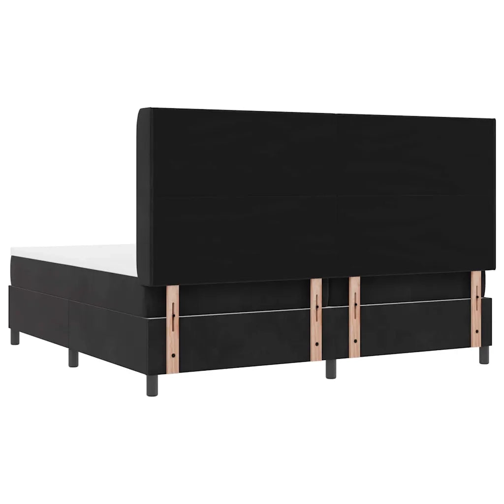 Letto a molle con strisce LED Nero 200 x 200 cm Velluto 3343888
