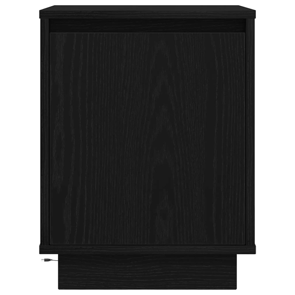 Comodini con Luci LED 2 pz Nero 38x34x50 cm 861286