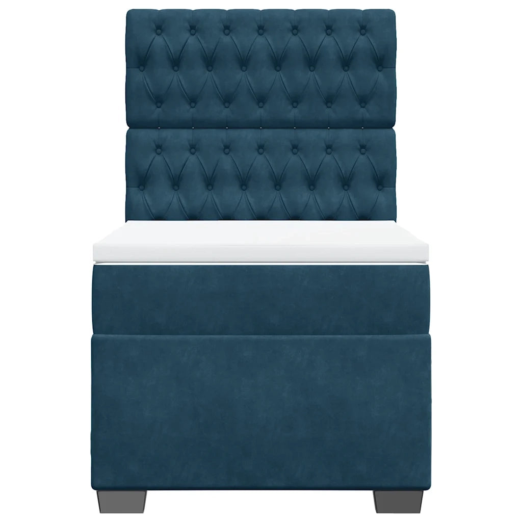 Giroletto a Molle con Materasso Blu 80x200 cm in Velluto 3293072