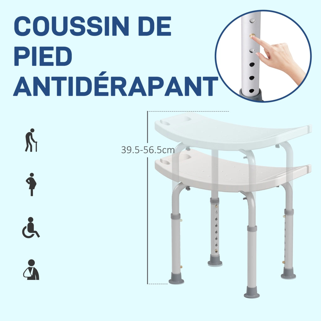 Sgabello Doccia Ergonomico Regolabile Altezza ¨C Minimal ¨C Bianco