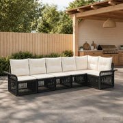 Set Divano da Giardino 6 pz Nero polyrattan 3434833
