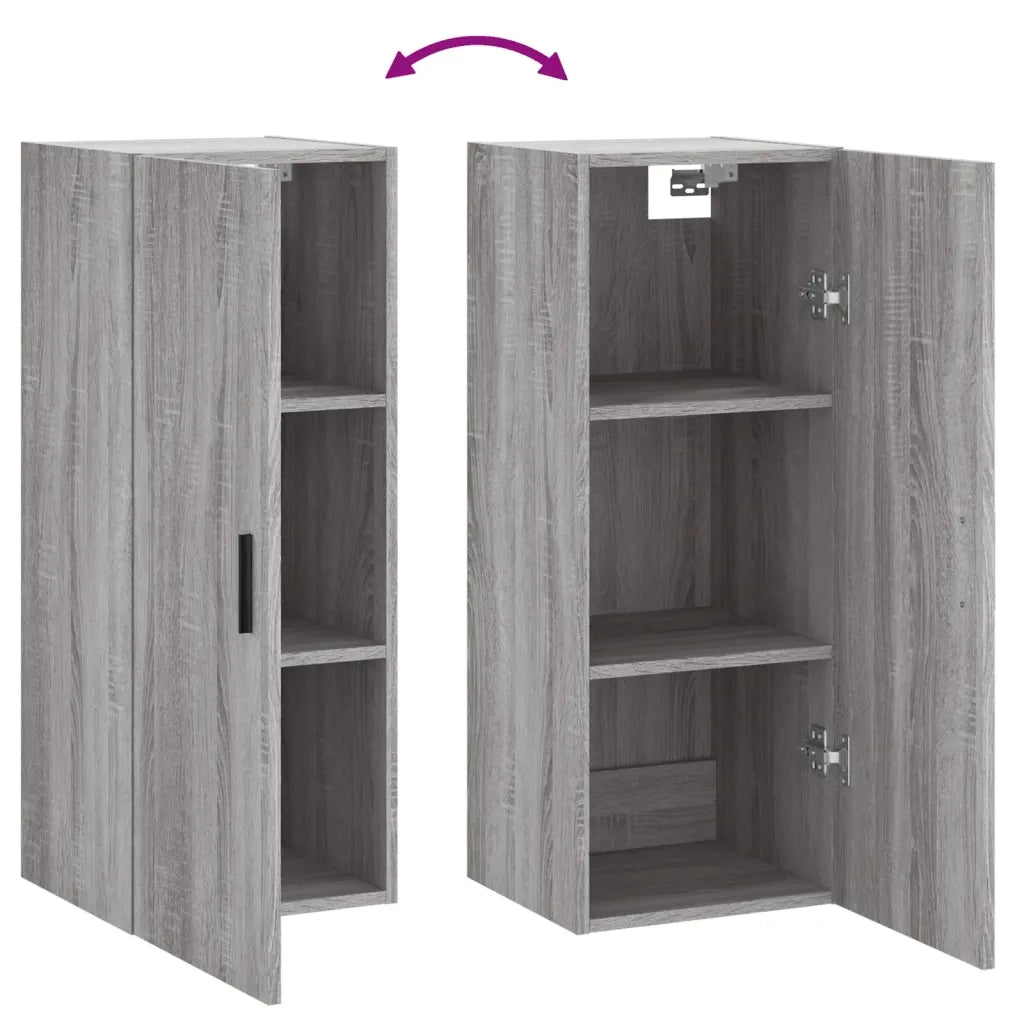 Mobile a Parete Grigio Sonoma 34,5x34x90 cm 828874