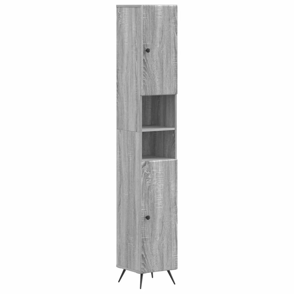 Set di Mobili da Bagno da 4 Pezzi BREDA Sonoma grigio 3417969