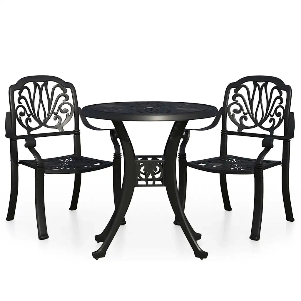 Set da Bistrot 3 pz in Alluminio Pressofuso Nero 3070572