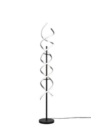 Piantana LED a spirale, metallo, alluminio e nero, H 150 cm, Sequence