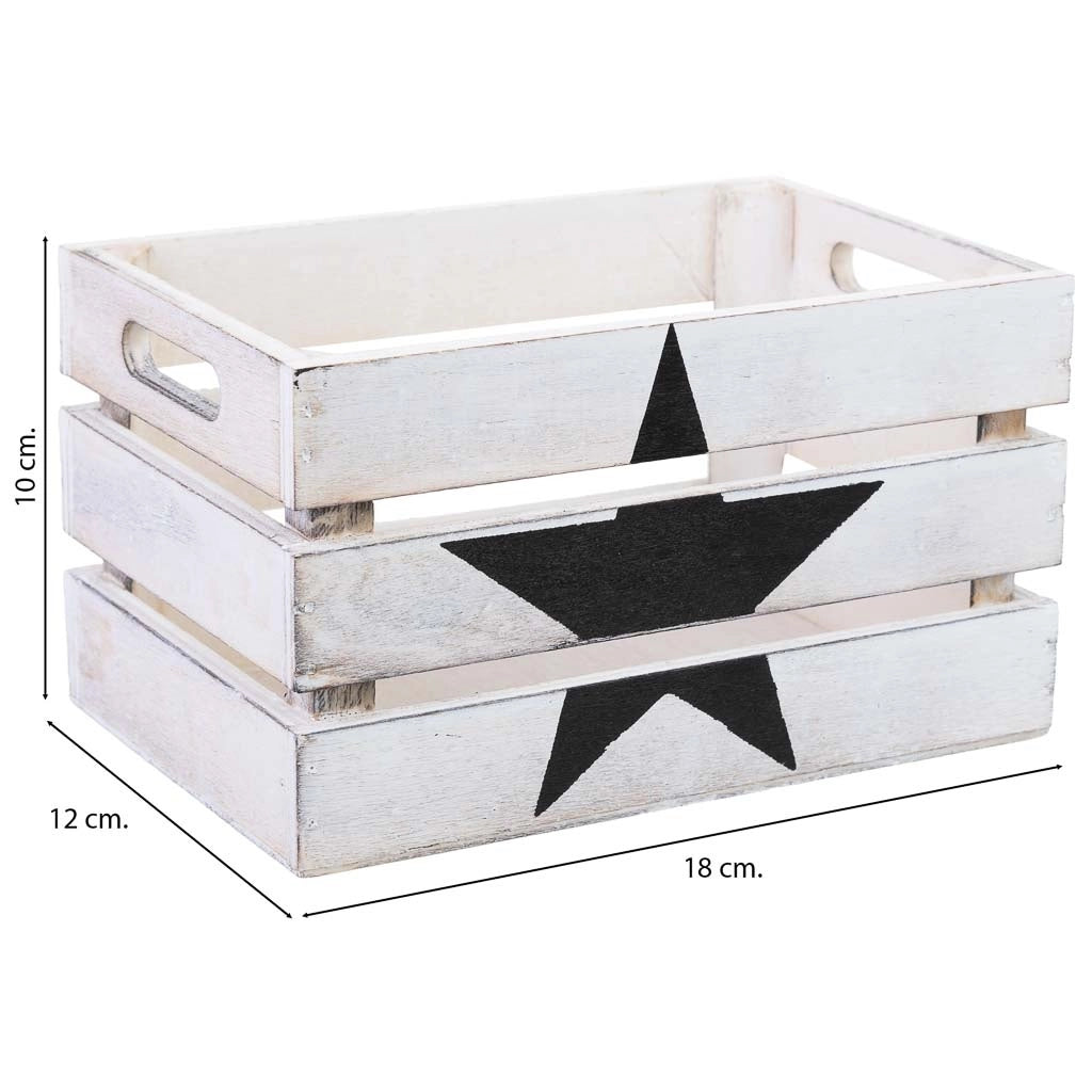 Cassetto in legno bianco 18x12x10h cm