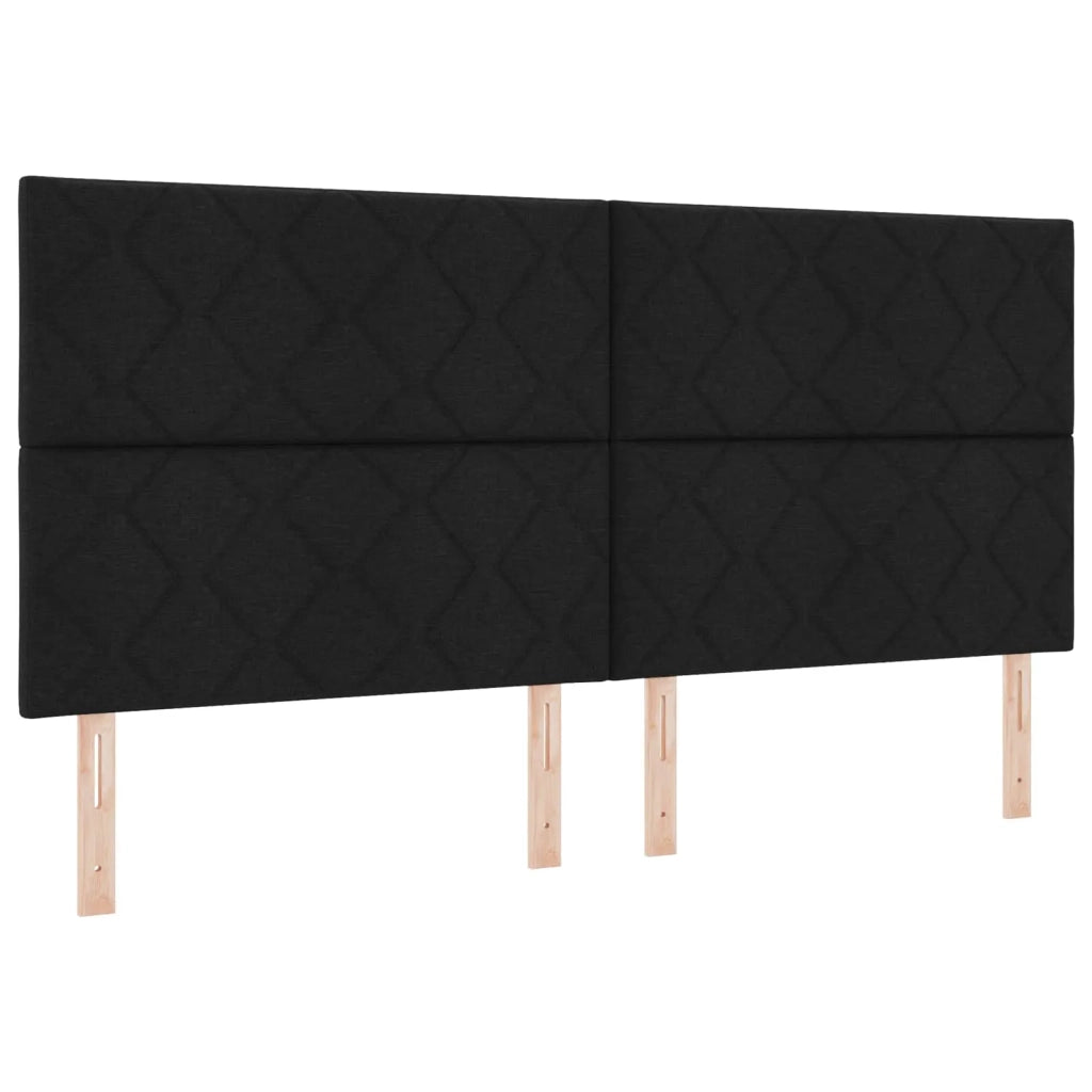 Letto box spring con materasso Nero 200 x 200 cm Tessuto 3455436