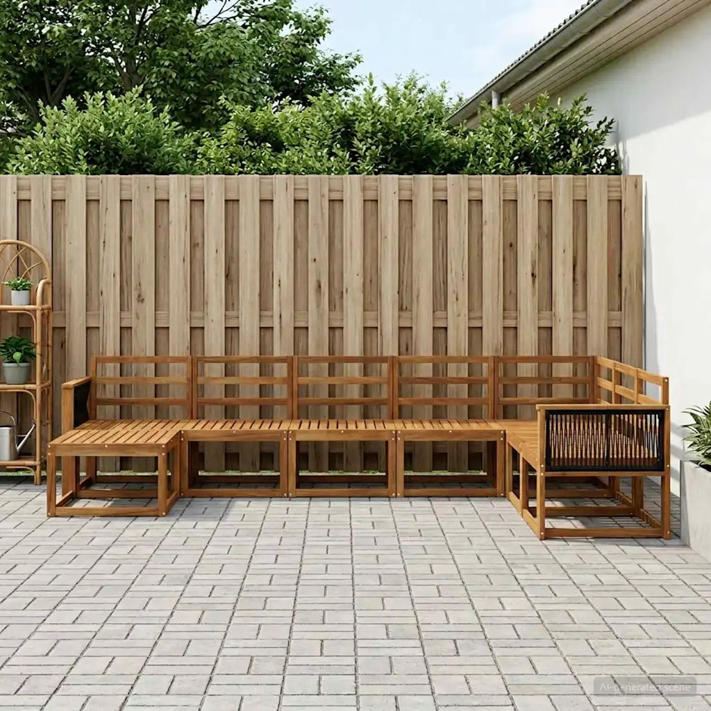 Set di divani da esterno 8 pcs Naturale