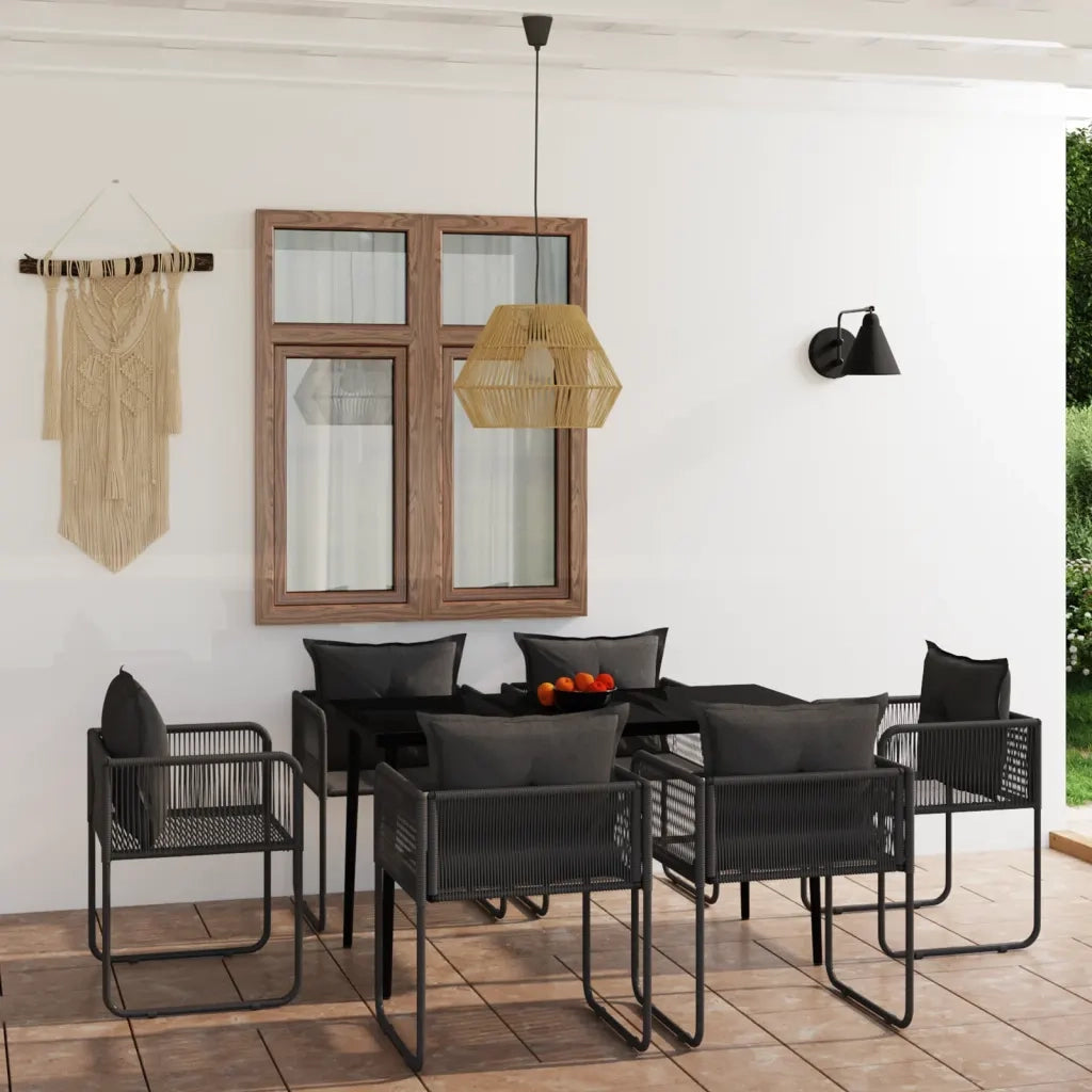 Set da Pranzo da Giardino 7 pz Nero 3099086
