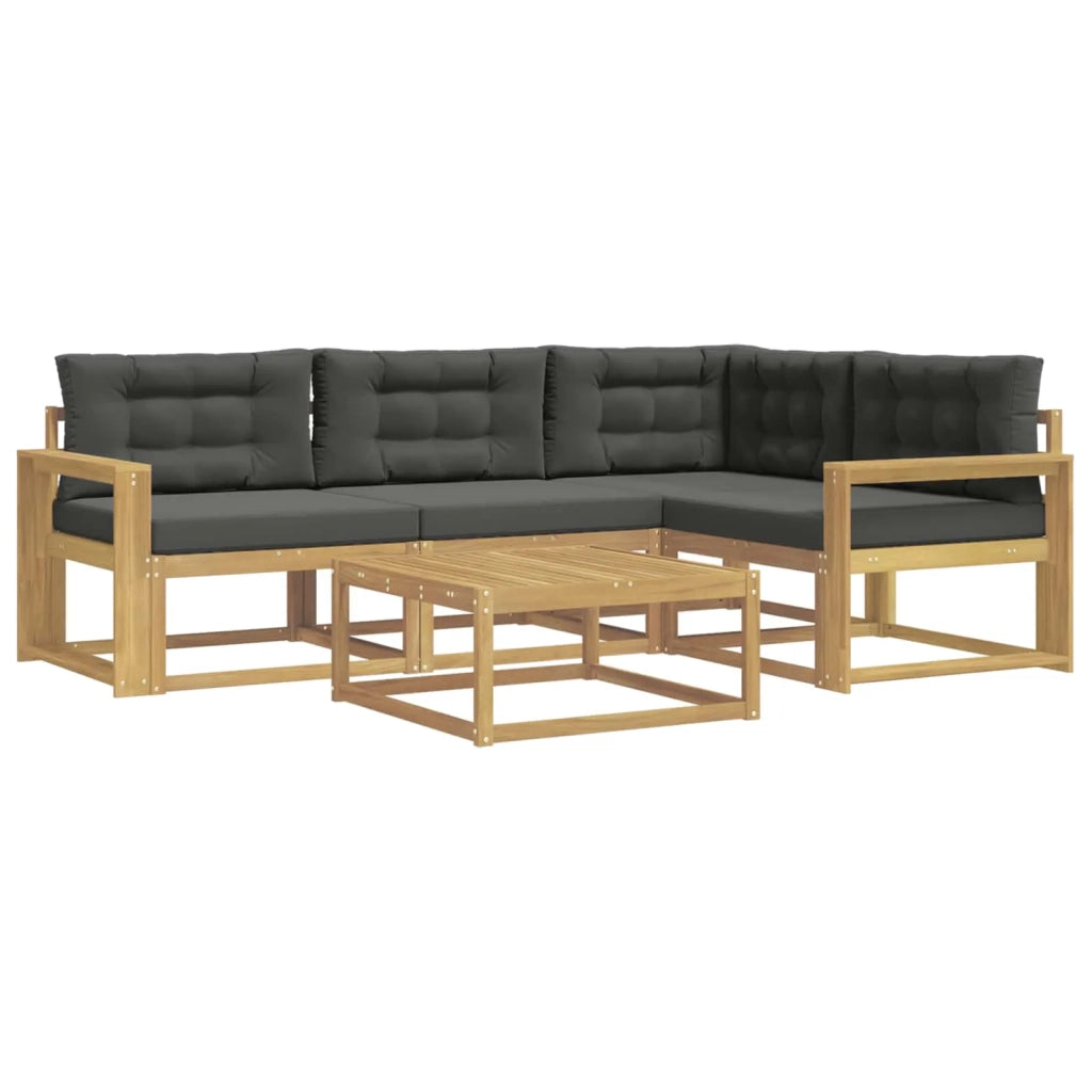 Set di divani da esterno 5 pz Bianco e Antracite Poliestere 3386416