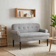 Loveseat con bottoni imbottiti Grigio Chiaro 120 x 66 x 78 cm 42041828