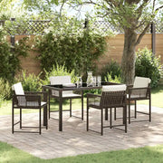 Set da Pranzo per Giardino 5 pcs Marrone polyrattan 3380754