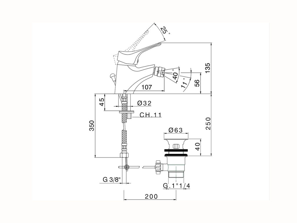 Miscelatore bidet monocomando modello MITO 3