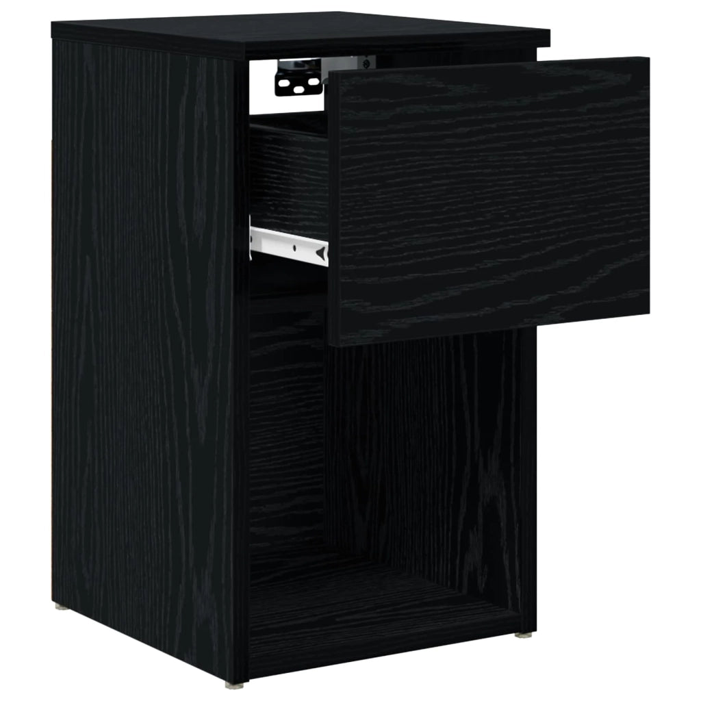 Armadietto per letto 2 pz Rovere Nero 29 x 31,5 x 49 cm CFW4179590