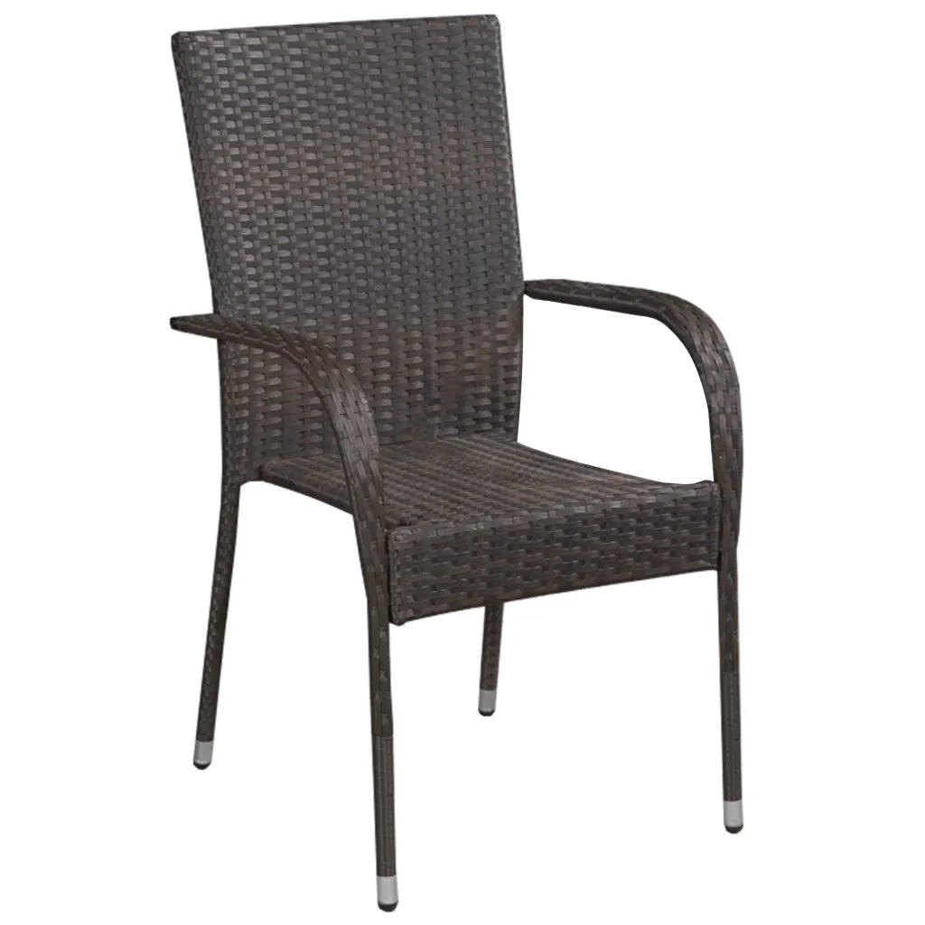 Set da Pranzo per Giardino 9 pz con Cuscini Marrone e Nero 3099388