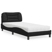 Letto con Materasso Hvar Nero 80x200 cm in Similpelle