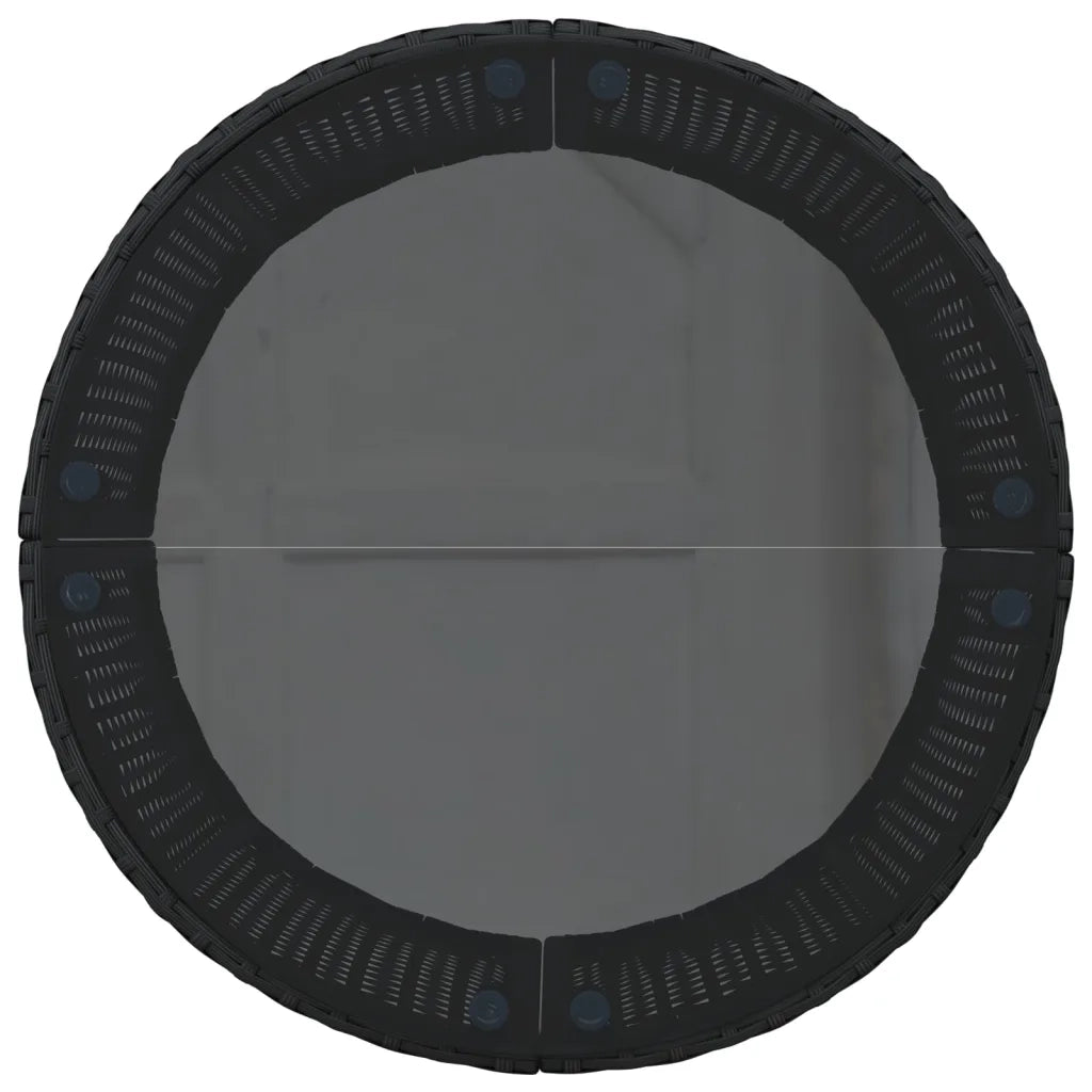 Divano Giardino Tavolo e Cuscini Semicircolare Nero Polyrattan 3318517