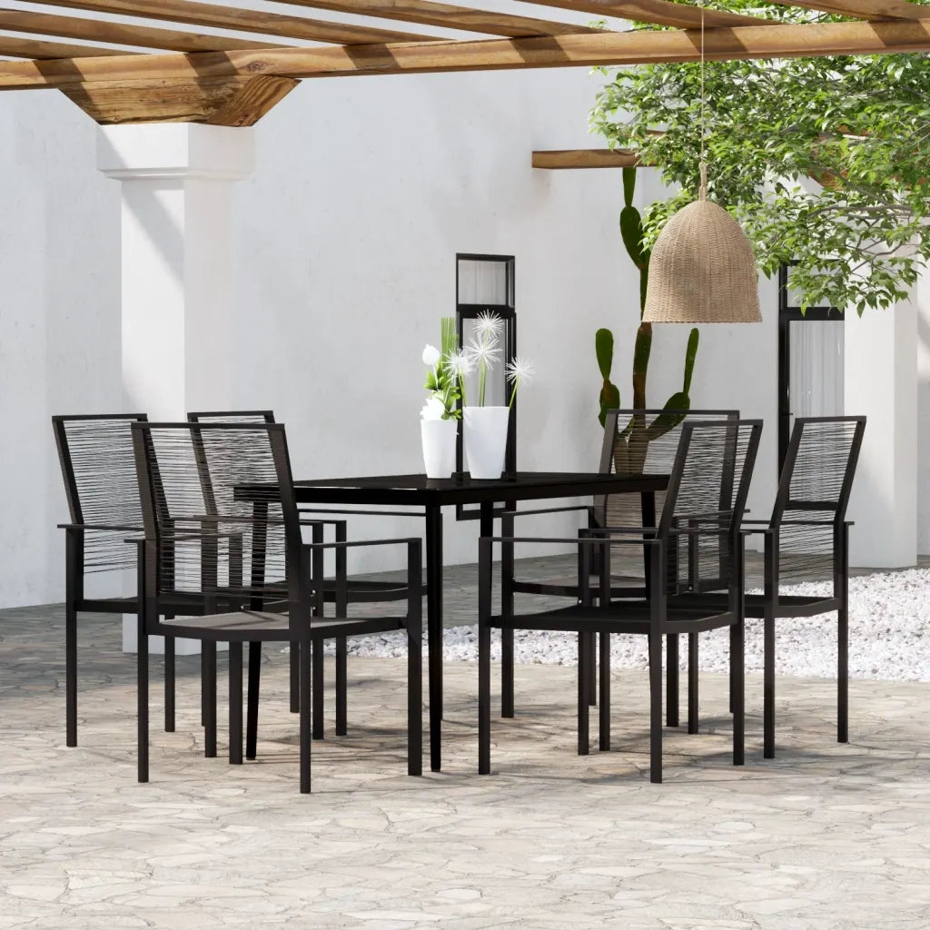 Set da Pranzo da Giardino 7 pz Nero 3099206