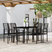 Set da Pranzo da Giardino 7 pz Nero 3099206
