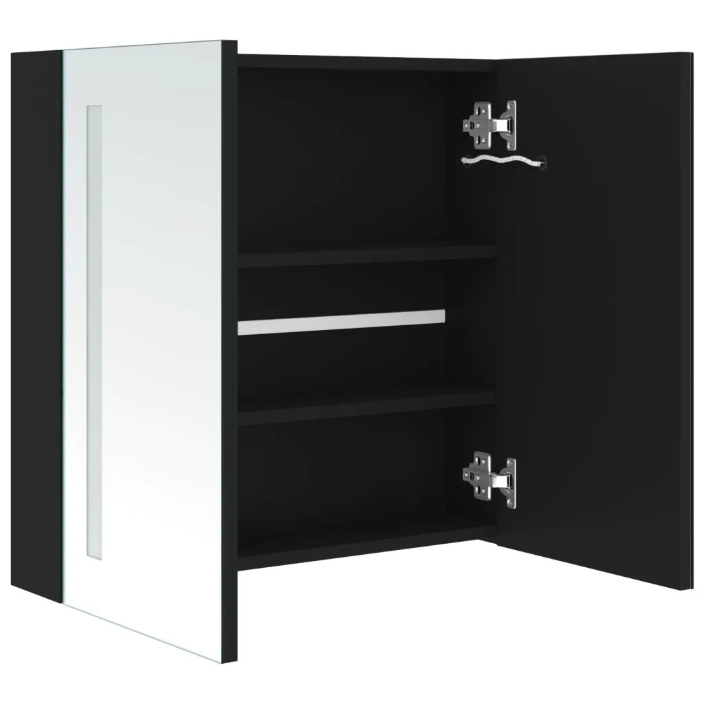 Armadietto Bagno con Specchio e LED 60x14x62 cm 325542