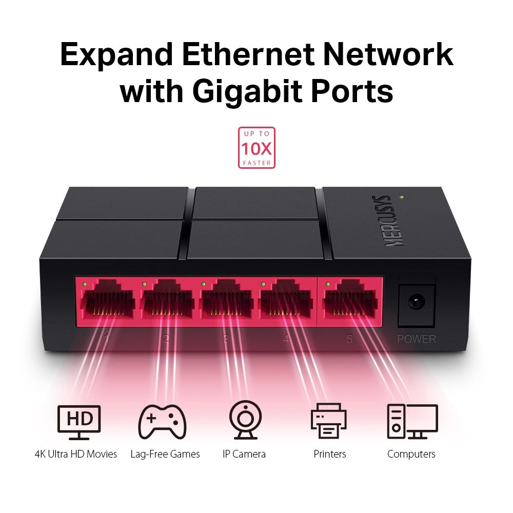 Mercusys MS105G Switch di rete Lan 5 Porte 10/100/1000 Mbps