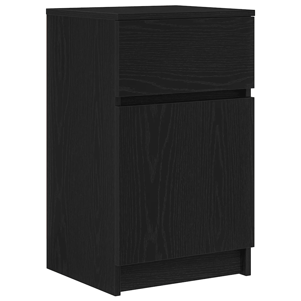Comodino Nero 39x35x65 cm in Legno Multistrato 861321