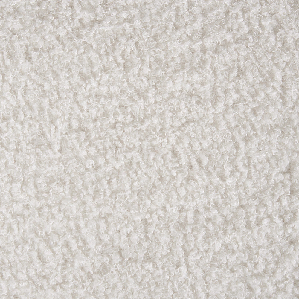 Poggiapiedi in Cotone Bianco con Gambe in Legno
