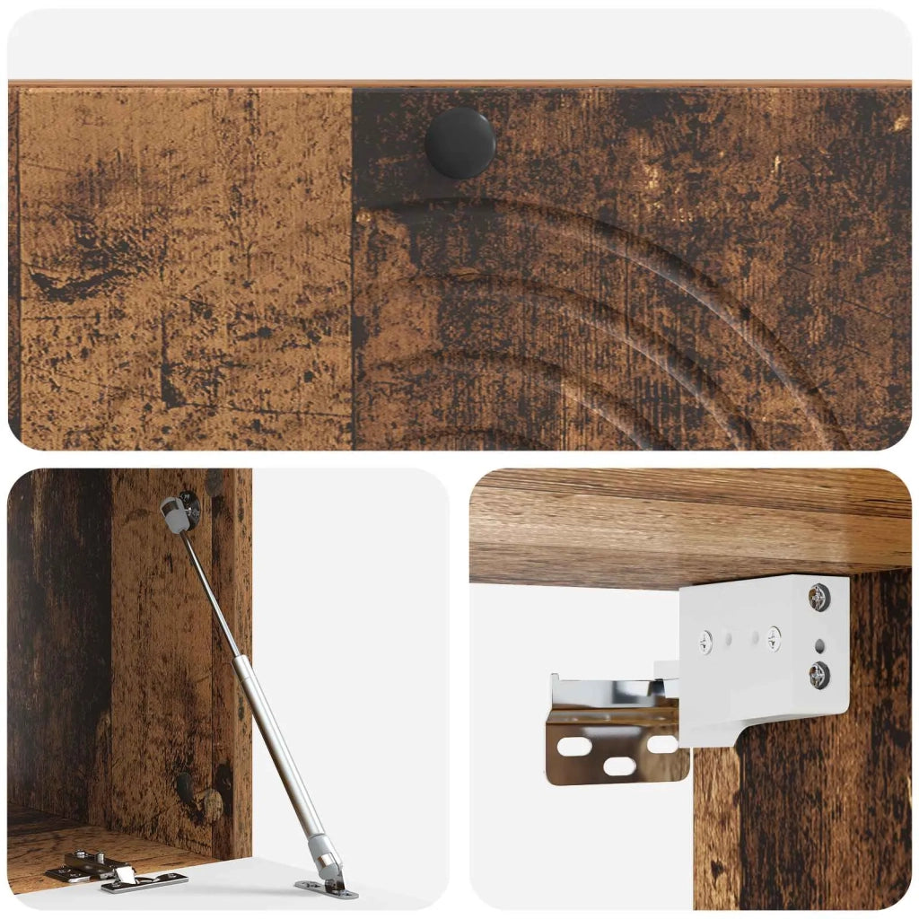 Mobile Porta TV da Muro-Credenza per TV sospesa Legno antico 99 x 41 x 30 cm