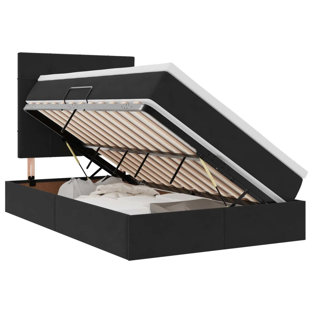 Letto con contenitore e materasso Nero 120 x 200 cm Velluto 3372023