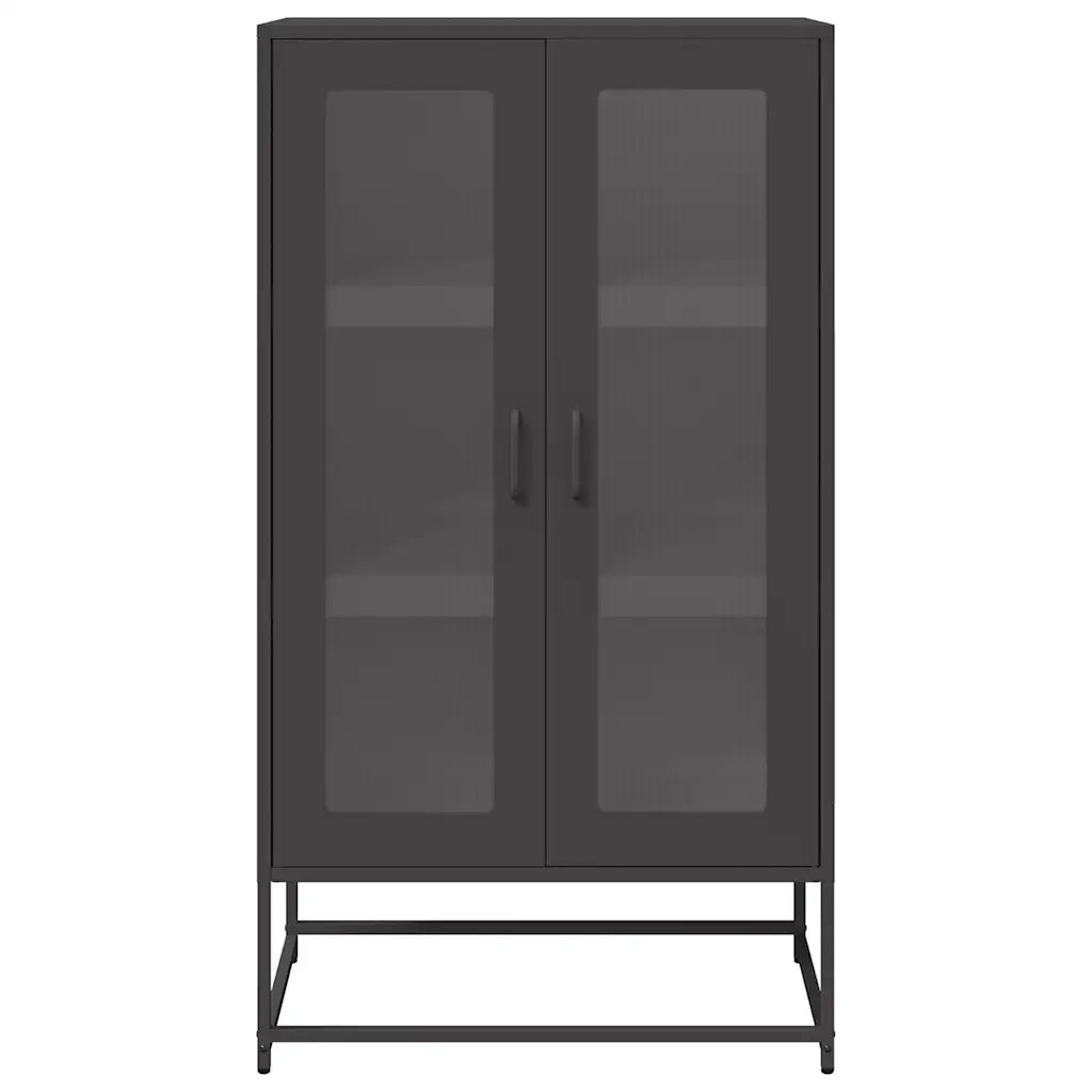 Credenza Nera 68x39x123 cm in Acciaio